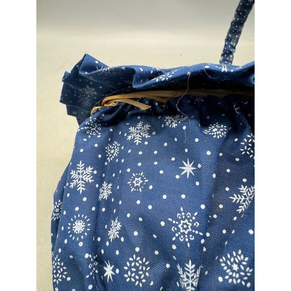 Holiday Snowman Woven Wicker Cloth Basket Lid Handle Christmas Home Decor READ - Picture 12 of 12